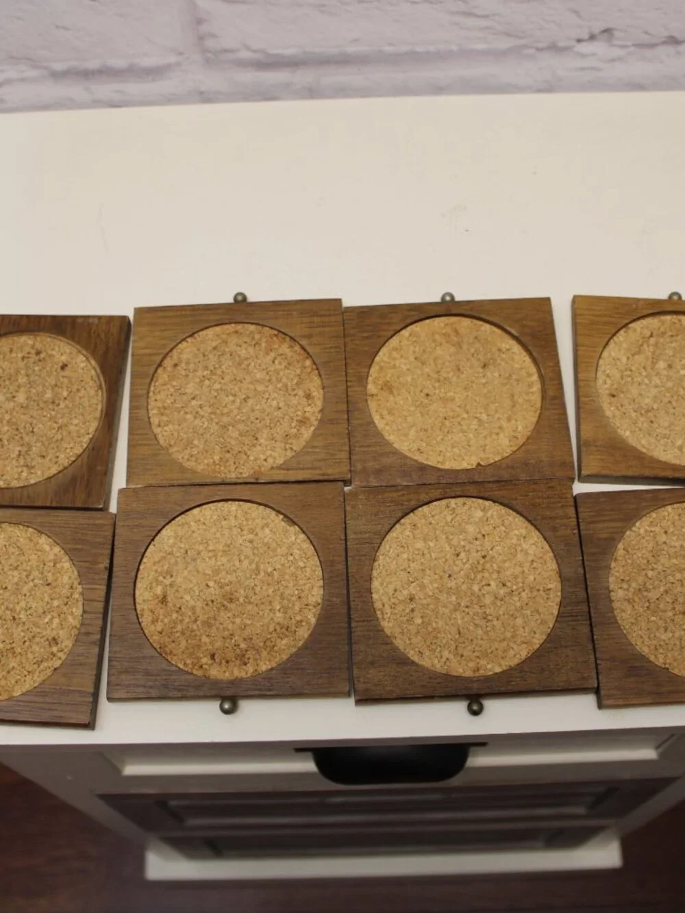 Vintage 1970s Fruit Themed Wooden Dresser Style Storage Coaster Set Box